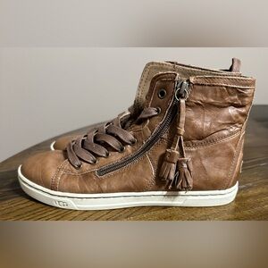 UGG Tan High-Top Sneakers with Tassel